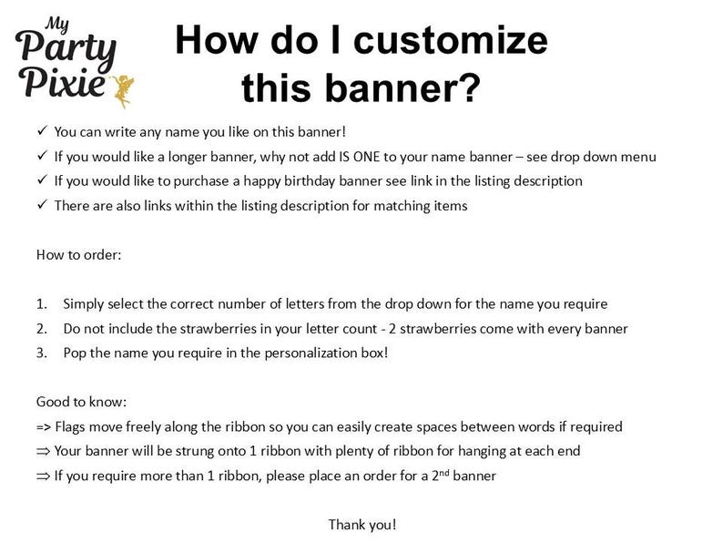Custom berry first birthday banner, strawberry 1st birthday decorations, berry sweet theme birthday party decor, personalized name banner image 5