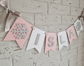 Winter onederland 1st birthday banner, Winter onederland decorations girl, Snowflake 1st birthday girl birthday party decor theme