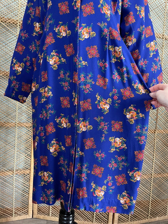 Vintage 1990s Liz Claiborne blue floral wiggle dr… - image 9