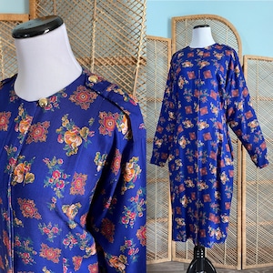 Vintage 1990s Liz Claiborne blue floral wiggle dress | 90s wiggle dress | blue secretary dress
