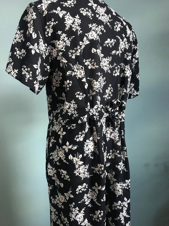 Vintage 1990s 42” bust floral print chiffon jumps… - image 9