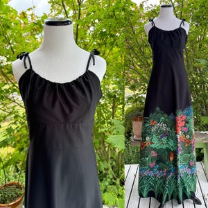 As-is Vintage 1970s Tropicana Hawaii novelty print maxi dress | 70s Hawaiian maxi sun dress | vintage leopard tropical novelty print dress