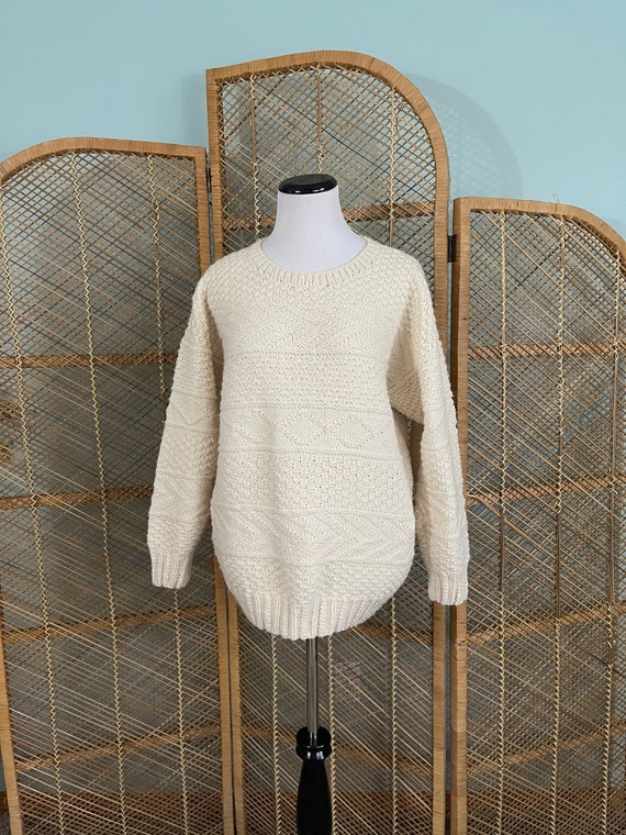 Vintage hand knit fisherman sweater | vintage fis… - image 1