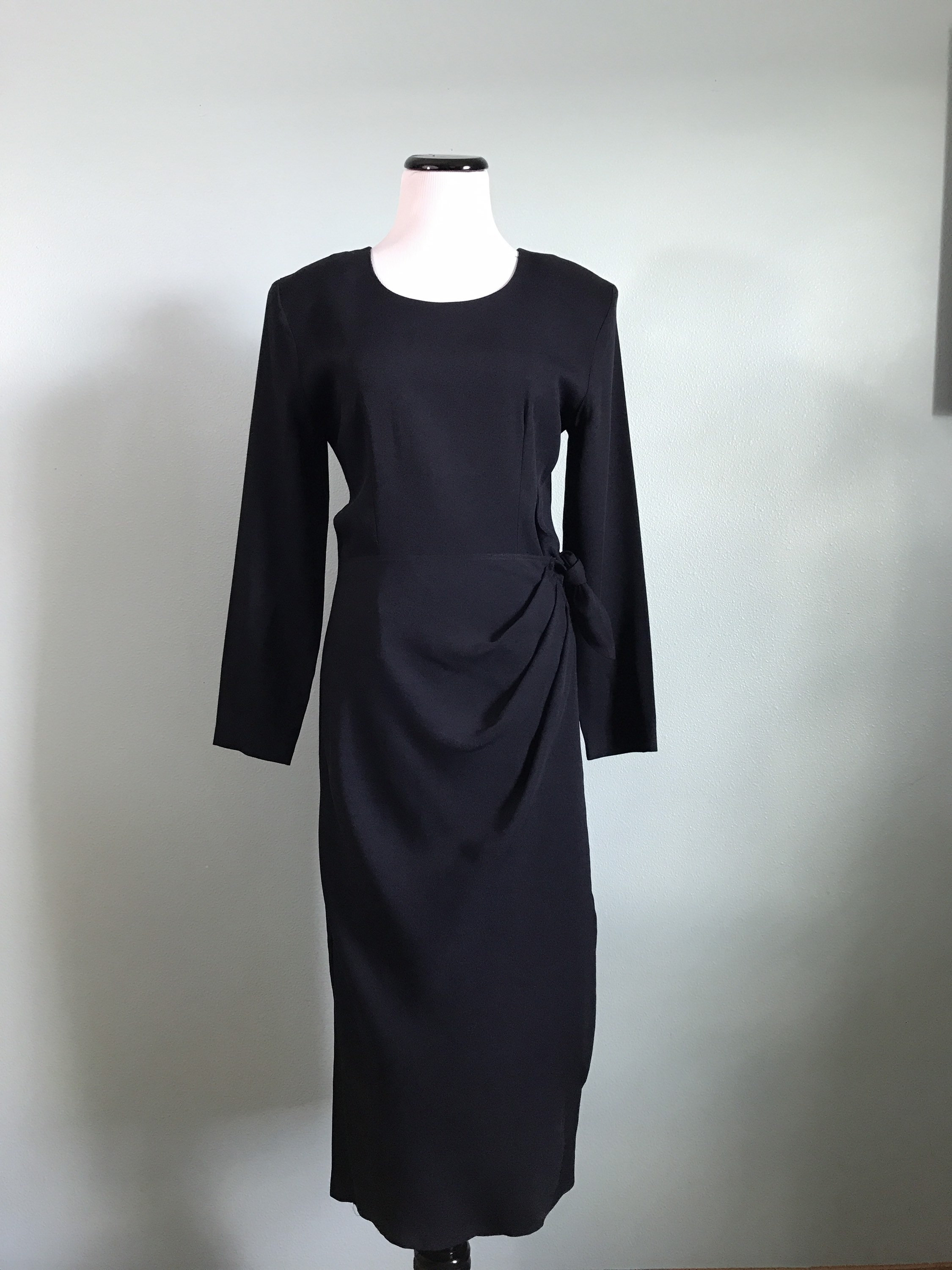 1980s Does 1940s Black Crepe Wiggle Dress With Faux Wrap Skirt - Etsy