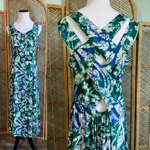 1990s summer dress | 90s grunge dress | rayon button up dress | vintage tank dress | vintage 1990s sleeveless dress