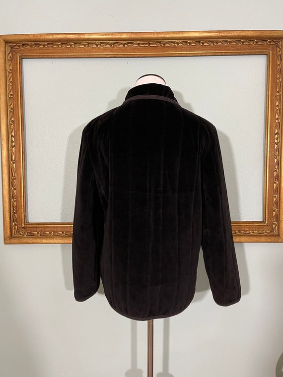 Vintage 1970s black quilted velour jacket by White Be… Gem