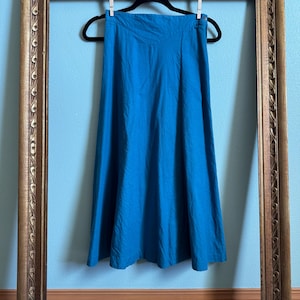 Vintage 1980s Laura Ashley basque waist teal midi skirt | vintage Laura Ashley teal A-line midi skirt | vintage Laura Ashley skirt