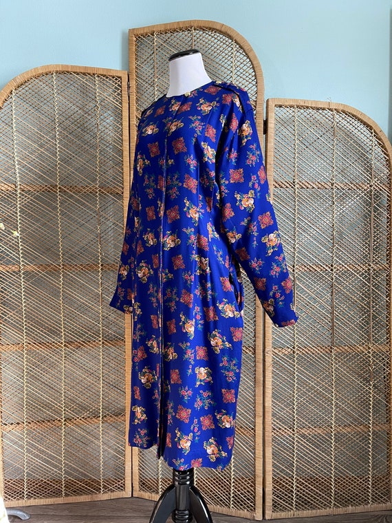 Vintage 1990s Liz Claiborne blue floral wiggle dr… - image 10