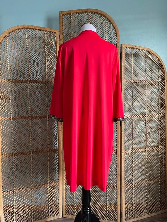 Vintage 1960s 44” bust as-is red button front hou… - image 5