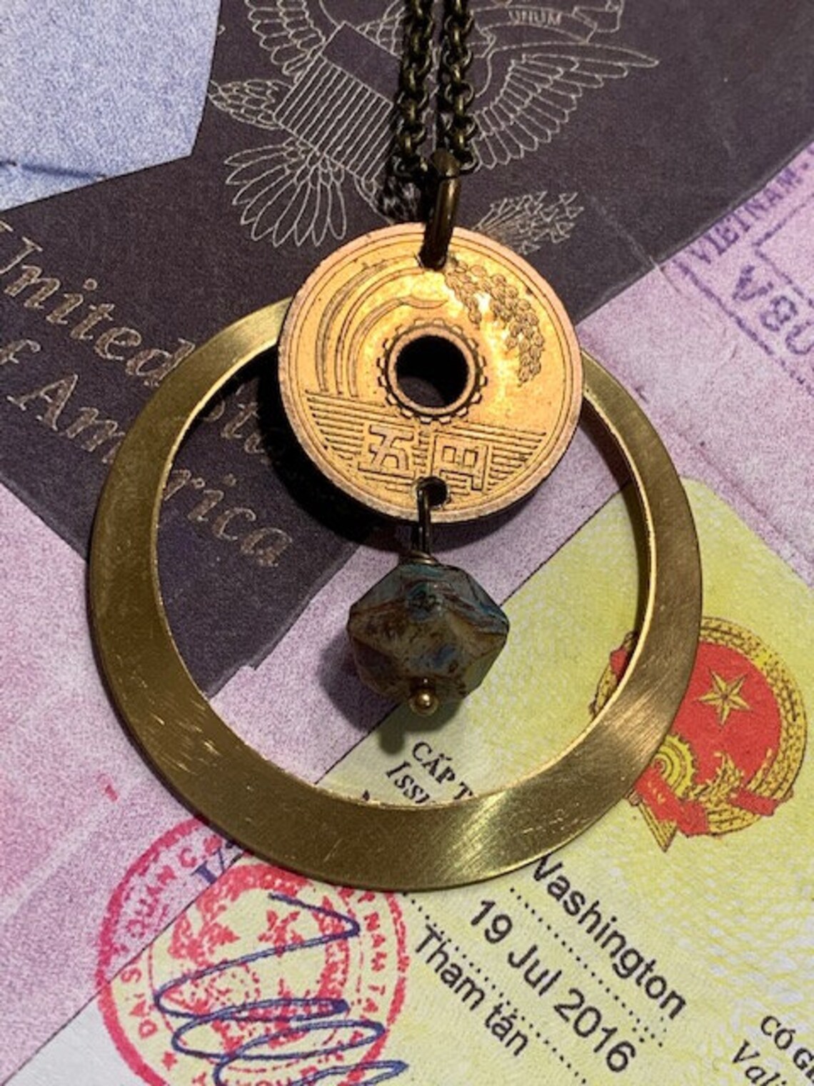 Japanese Yen Coin Necklace Etsy