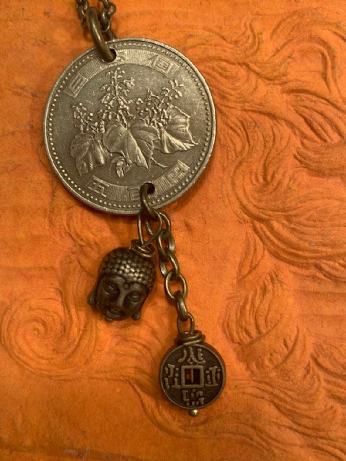 Japanese Yen Coin Pendant Necklace Etsy