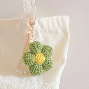 Crochet Flower Keychain Handmade KeyRing Cute Style  Kawaii Keychain Handmade Gifts For Girls Bag Keyrings