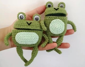 Animal Airpods Case Frog Airpod 4 Case Crochet Airpods Pro case Headphones Airpod Cover Headphone Cover for Airpod 3rd generation frog case