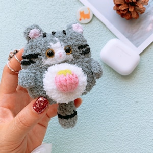 Cat AirPods Case Crochet Airpod 4 Case Knit Airpod Case Airpods Pro case Airpod Pro/Gen 3 Case Handmade Gift for Cat Lovers