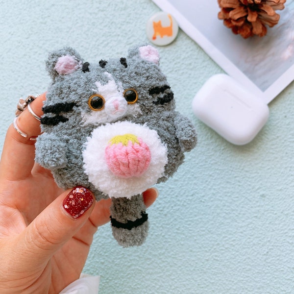 Cat AirPods Case Crochet Airpod Case Knit Airpod Case Airpods Pro case Airpod Pro/Gen 3 Case Handmade Gift for Cat Lovers