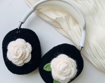 Fundas para AirPods Max de ganchillo color rosa Y2K, cubiertas para auriculares con diseño de fresa, lindas fundas para AirPod Max, regalos hechos a mano para novias.