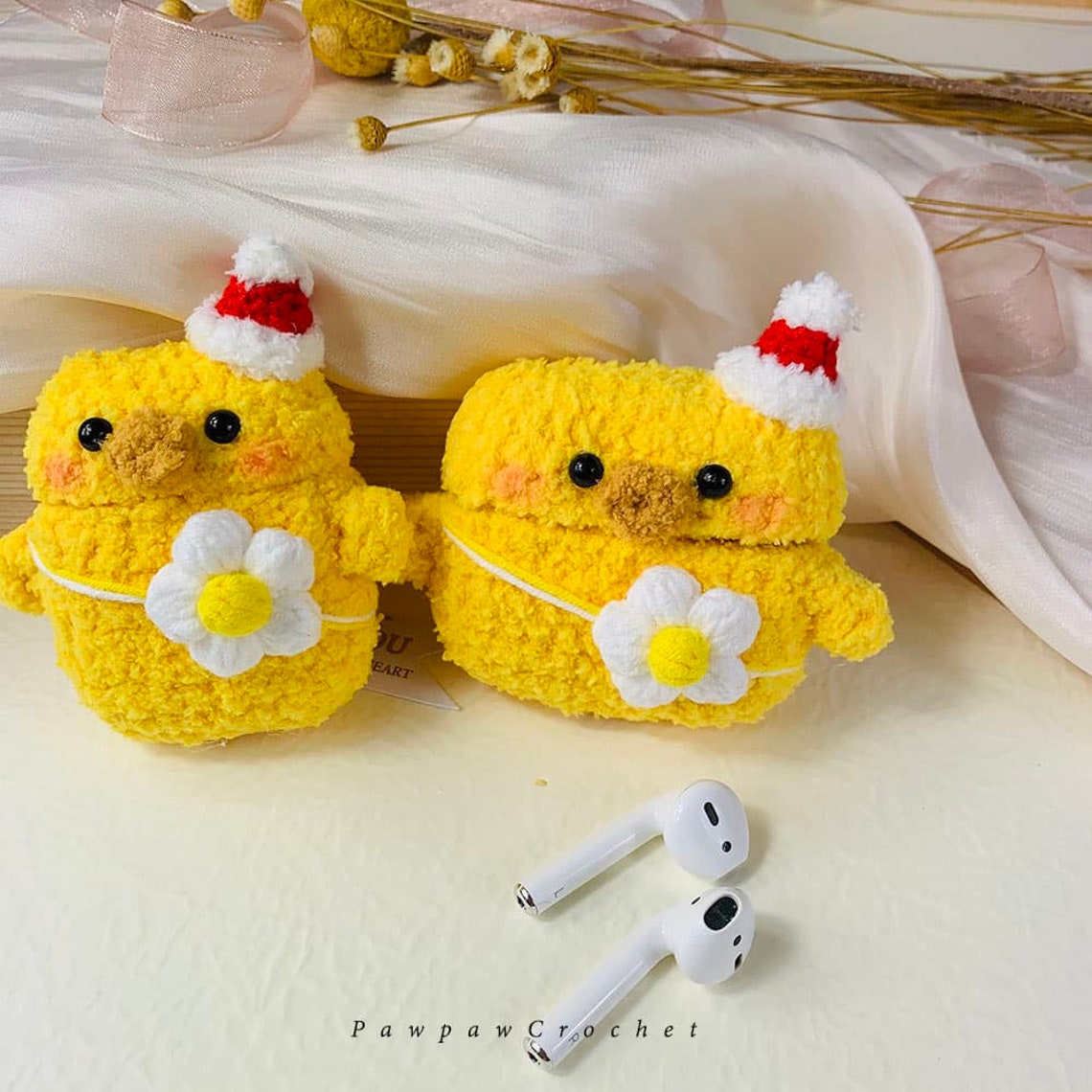 Gelbe Animal Fluffy AirPods Hülle Gestrickte Gehäkelte Airpod | Etsy