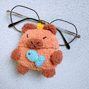 Capybara Airpods Case Plush Earphone Cases Headphone Cover Animal Earbuds Cover for Airpods Pro Case Animal Airpods Case Knit Airpods Case