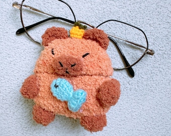Capibara Airpods-hoesje Pluche oortelefoonhoesjes Hoofdtelefoonhoes Dierlijke oordopjes Cover voor Airpods Pro-hoesje Dierlijke Airpods-hoesje Gebreide Airpods-hoes