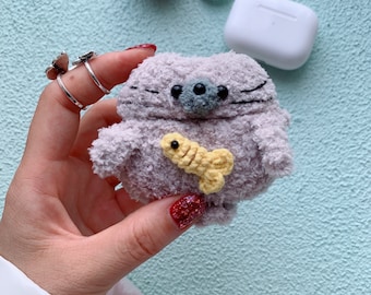 Capa para AirPods Searl, Capa de Crochê para AirPods Pro 2, Suporte Kawaii para AirPods, Capas para AirPods com Animais