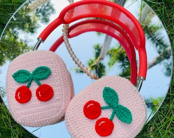 Crocheted Strawbery Airpods Max Cases Strawbery Headphone Covers Cute AirPod Max Cover Handmade Gifts