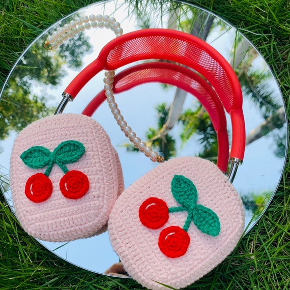 Crocheted Strawbery Airpods Max Cases Strawbery Headphone Covers Cute AirPod Max Cover Handmade Gifts