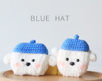 Funda para AirPods Amigurumi con diseño de perro esponjoso, funda tejida para AirPods Pro, funda para AirPods, funda para auriculares con forma de animal, funda para AirPods de Apple, funda para auriculares.