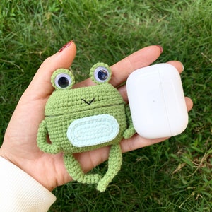 Animal Airpods Case Frog Airpod Case Crochet Airpods Pro case Headphones Airpod Cover Headphone Cover for Airpod 3rd generation frog case