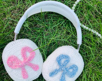 Fundas para AirPods Max de ganchillo color rosa Y2K, cubiertas para auriculares con diseño de fresa, lindas fundas para AirPod Max, regalos hechos a mano para novias.