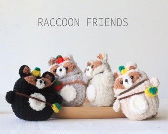 Crochet Raccoon Airpod Case: Handmade Cotton Amigurumi Cover