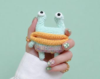 Capa para AirPods Amigurumi com estampa de sapo, capa para AirPods Pro em malha, capa para AirPods, capa para fones de ouvido com estampa de animal, capa para AirPods da Apple, capa para fones de ouvido