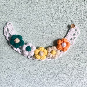 Outlets Adjustable Flowers Pet Collar Handmade Knitted Crochet Pet Collar Crochet Cat Collar Cat and Dog Collar Cute Collar for Pet
