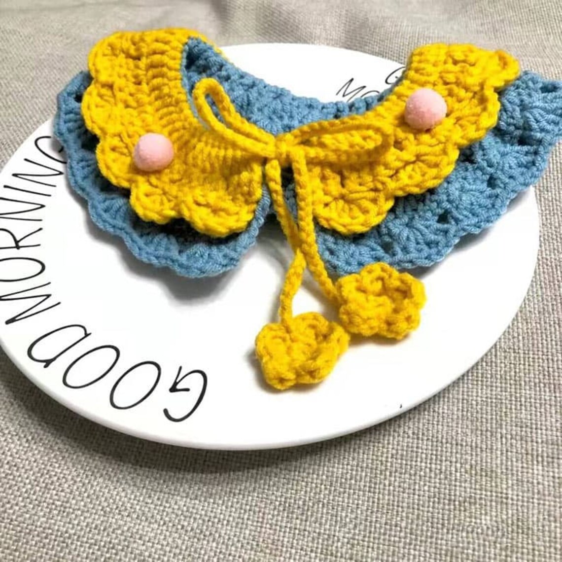 Adjustable Crochet Cat Collar Doublelayer Knit Cat Shawl Etsy