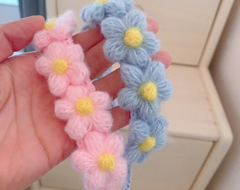 Crochet Flowers Cat Collar with Straps, Crochet Pet Collar, Pure Color Collars for Cat, Cat and Dog Collar, Soft Collars, Cat Collar Light