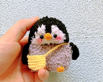 Amigurumi Penguin Airpods 4 Case Cute AirPods Case Crochet AirPods Pro Case Handmade Fluffy Animal Airpods Cover Earbuds Cover