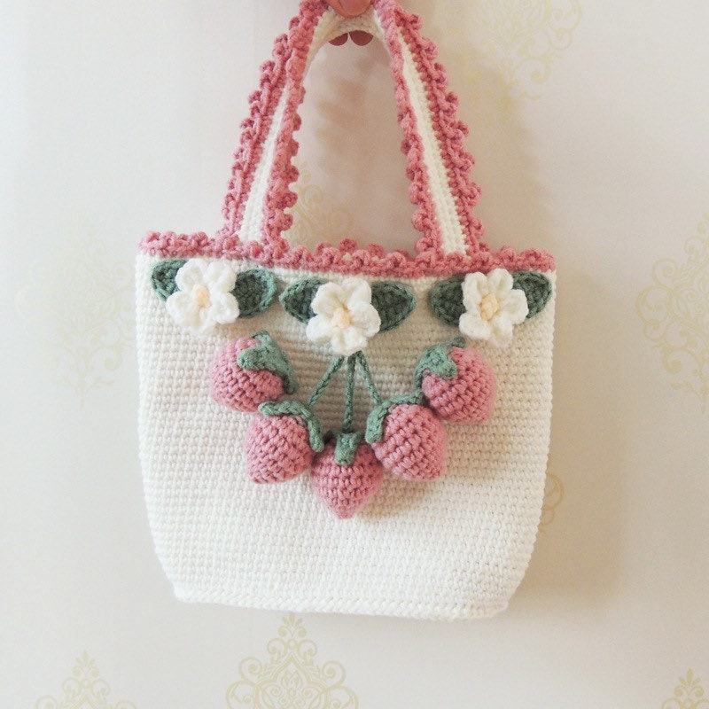 Handmade Crochet Strawberry Bags Fruit Bag Flower Bags - Etsy