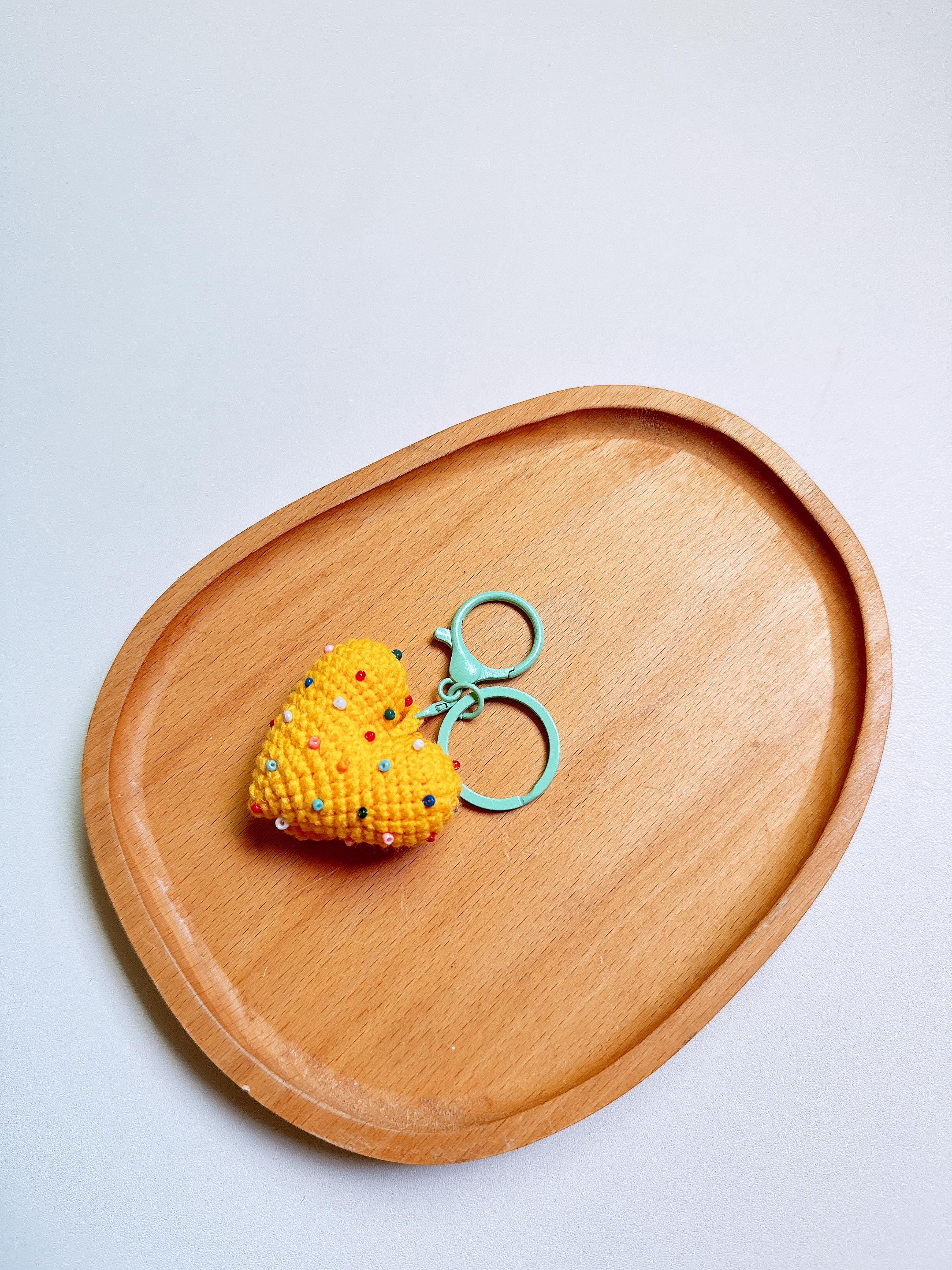 Sweet Keychains Sweet Heart Crochet Keychains Handmade Heart Keychains Gift for ...
