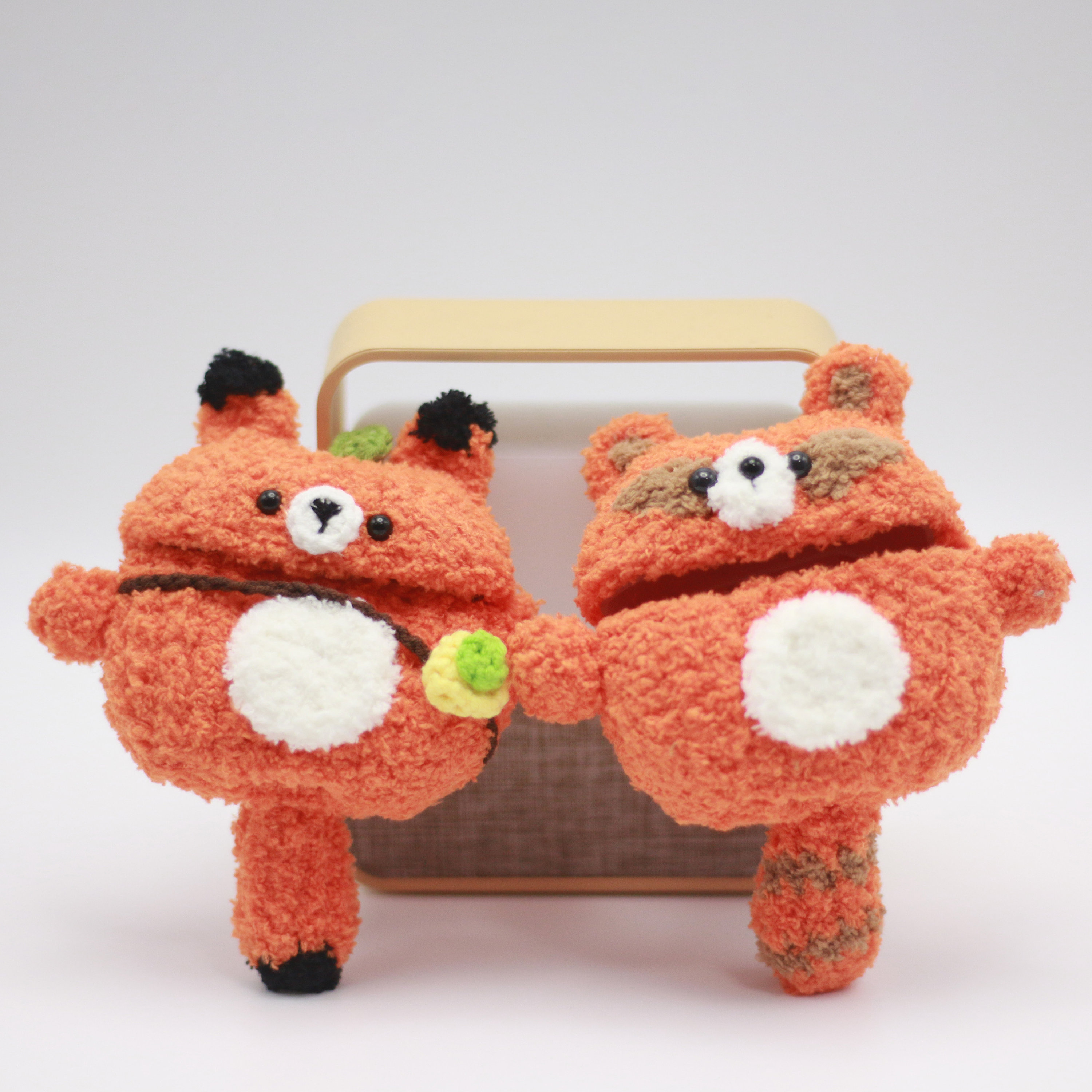 Orange Fox AirPods 4 Cases Raccoon AirPods Case Fox AirPods Cases Cute Fluffy AirPods Cases