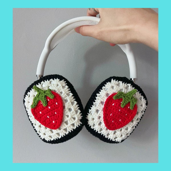 Crocheted Airpods Max Cases Geometric Headphone Covers Cute Pink AirPod Max Cover Handmade Gifts