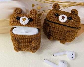 Lovely Brown Bear AirPods Case Apple AirPods Pro Case Headphones Case For  Airpods, Cute Animal Aipods Case, Crochet Earbud Case