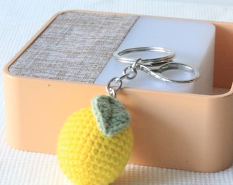 Porte-clés citron au crochet Porte-clés animaux au crochet Porte-clés fruits Porte-clés peluche anxieuse