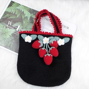 Handmade Crochet Strawberry Bags Fruit Bag Flower Bags - Etsy