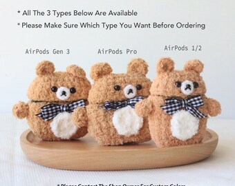 Buy Cute Bear Airpods Case Plush Earphone Cases Headphone Cover