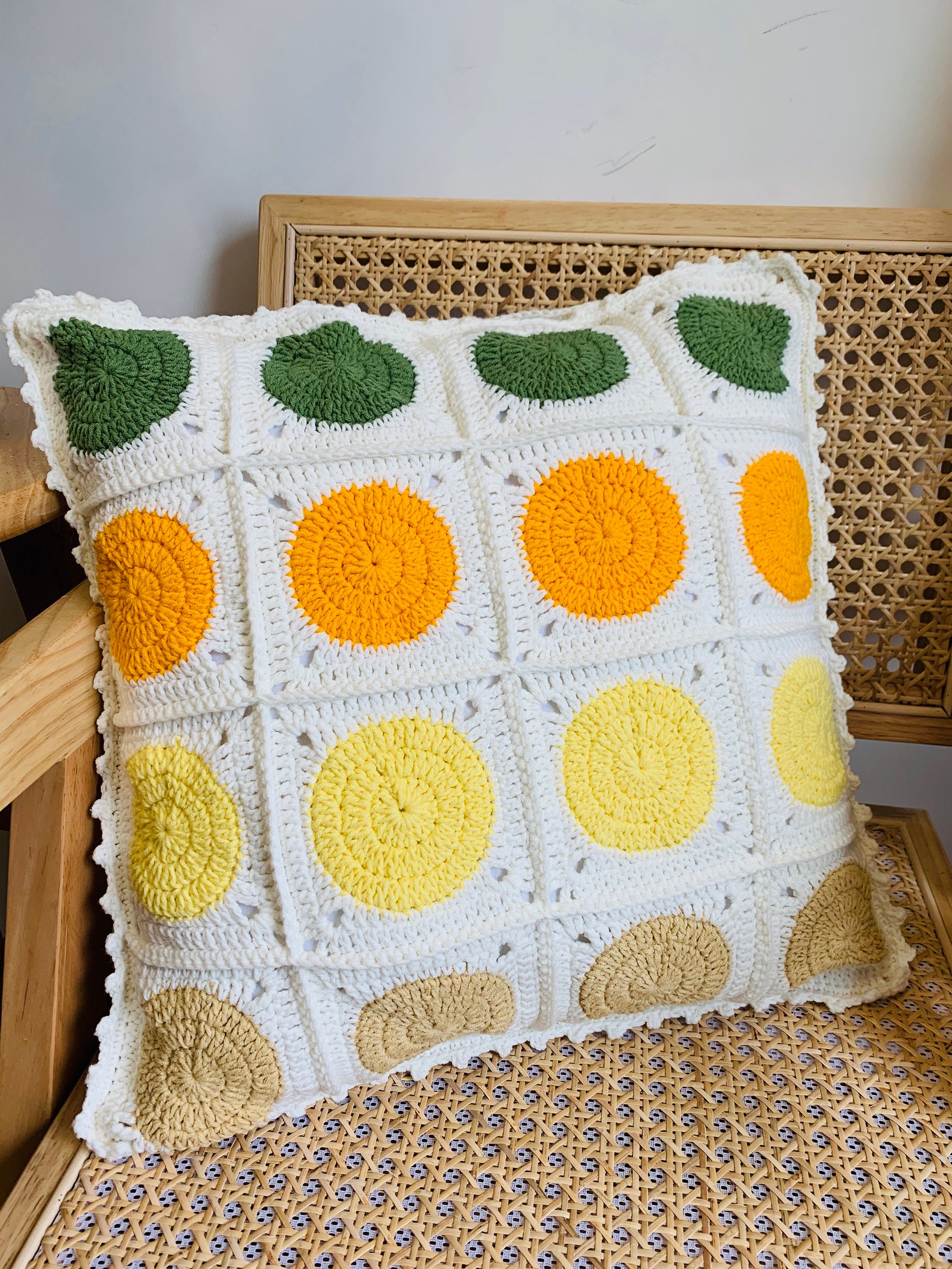 Handmade Pillow Covers Crochet Granny Square Pillows Classic Etsy