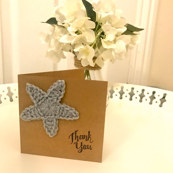 Thank you card - star thank you card - grey star thank you - children’s thank you card