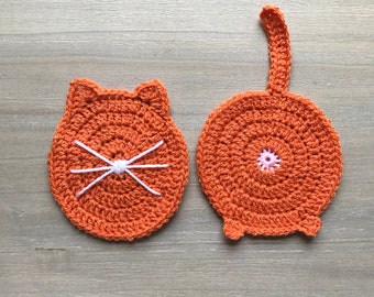 Cat butt coaster - cat face coaster - cat coaster