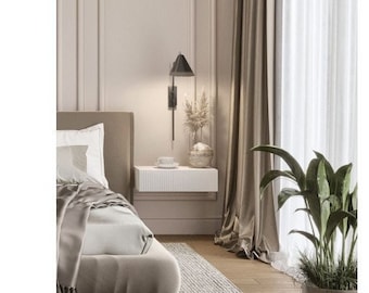 Miley grooved white - hanging cabinet, drawer cabinet, hanging console, mdf white matt, cupboard