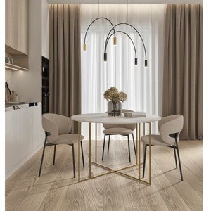 RANDI - round dining table on golden legs, kitchen table, dining table, round table