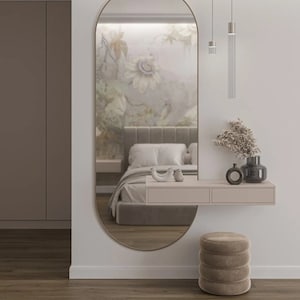 Hangkast met laden KASZMIR hangkast beige hangkaptafel smalle console zonder poten voor woonkamer of slaapkamer voor hal