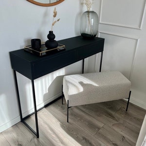 Marika- black console with drawers, black chest of drawers, dressing table